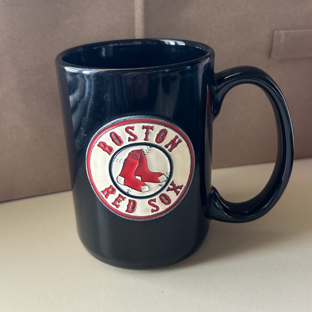 Boston Red Sox Black Coffee Mug‎ 11.5oz MLB Major League Baseball Red Logo